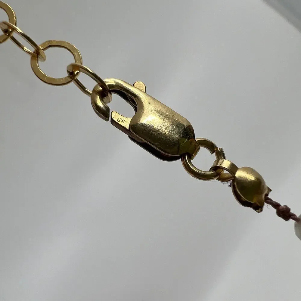 Vintage Black Rutilated Quartz & Rose Quartz Beaded Necklace 14/20 GF Clasp - Picture 4 of 7